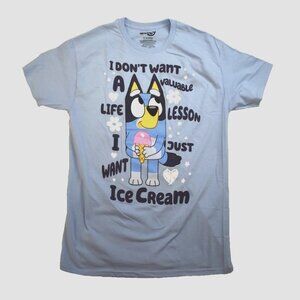 Bluey Mens I Don't Want A Life Lesson, I Just Want Ice Cream Shirt New
